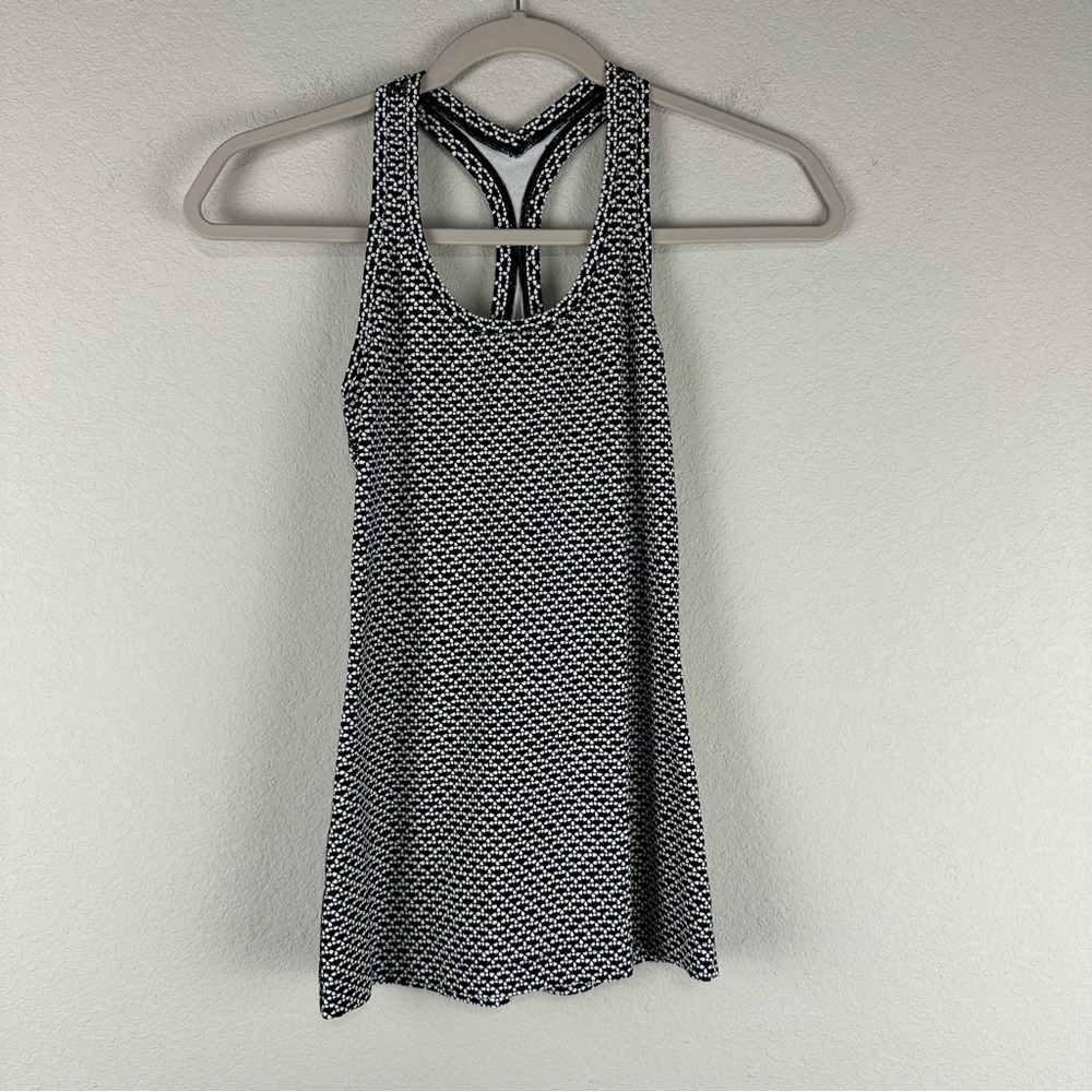 Lululemon Monochromatic Black White Nulu Cool Racerback II Athletic Tank Top 0